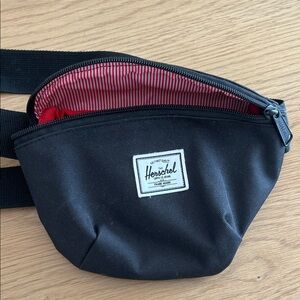 Herschel Supply Co. Black Hip Pack with Red Stripe Lining